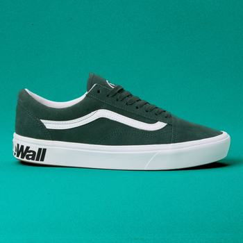 Damske Tenisky Vans Distort Comfycush Old Skool Zelene/Biele VA18TUMVP